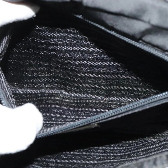 PRADA Shoulder Bag Leather Black Silver Auth 141077 - Picture 13 of 16